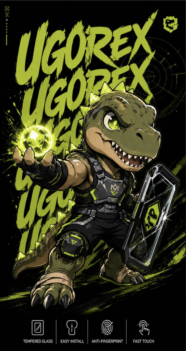 Ugorex packaging — T-Rex shield design
